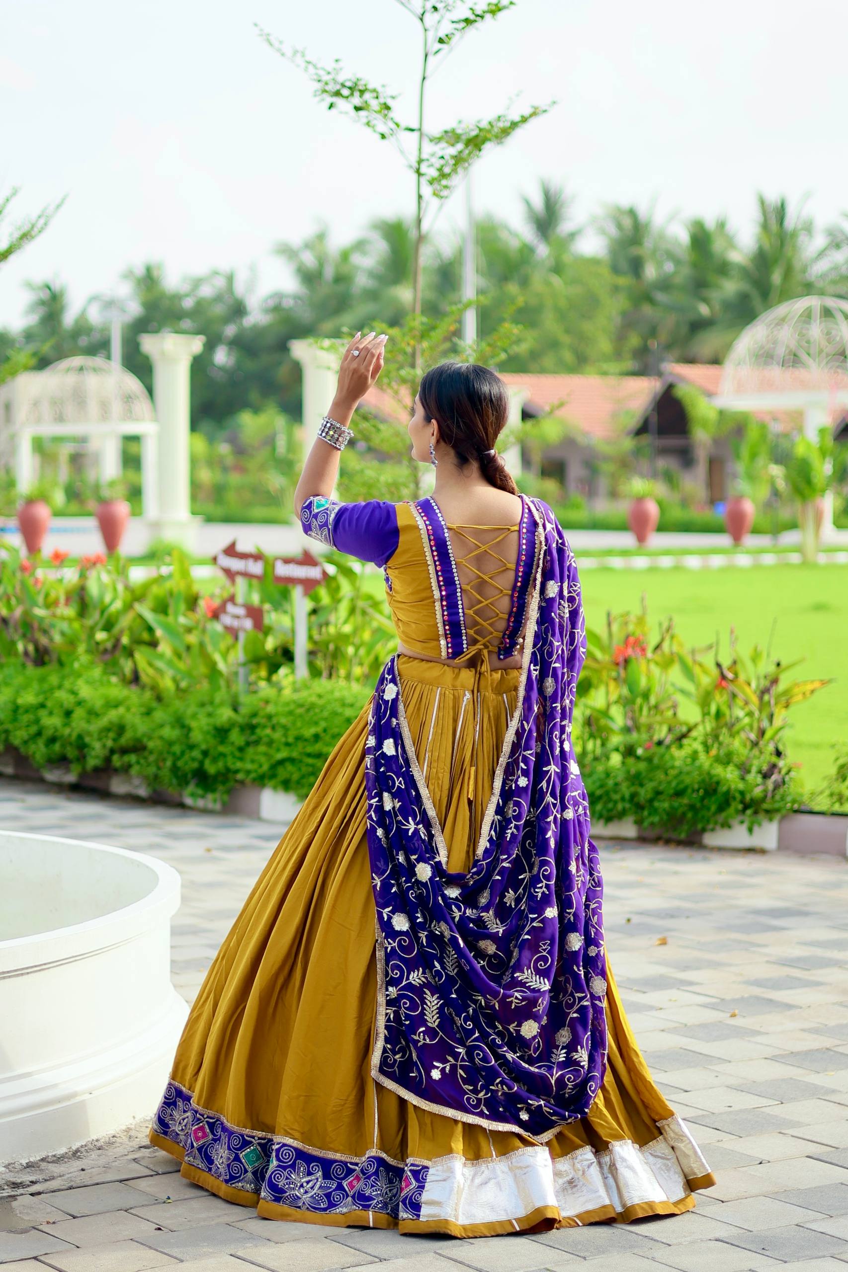 Navratri Special Embroidered Cotton Lehenga Choli with Fox Georgette Dupatta