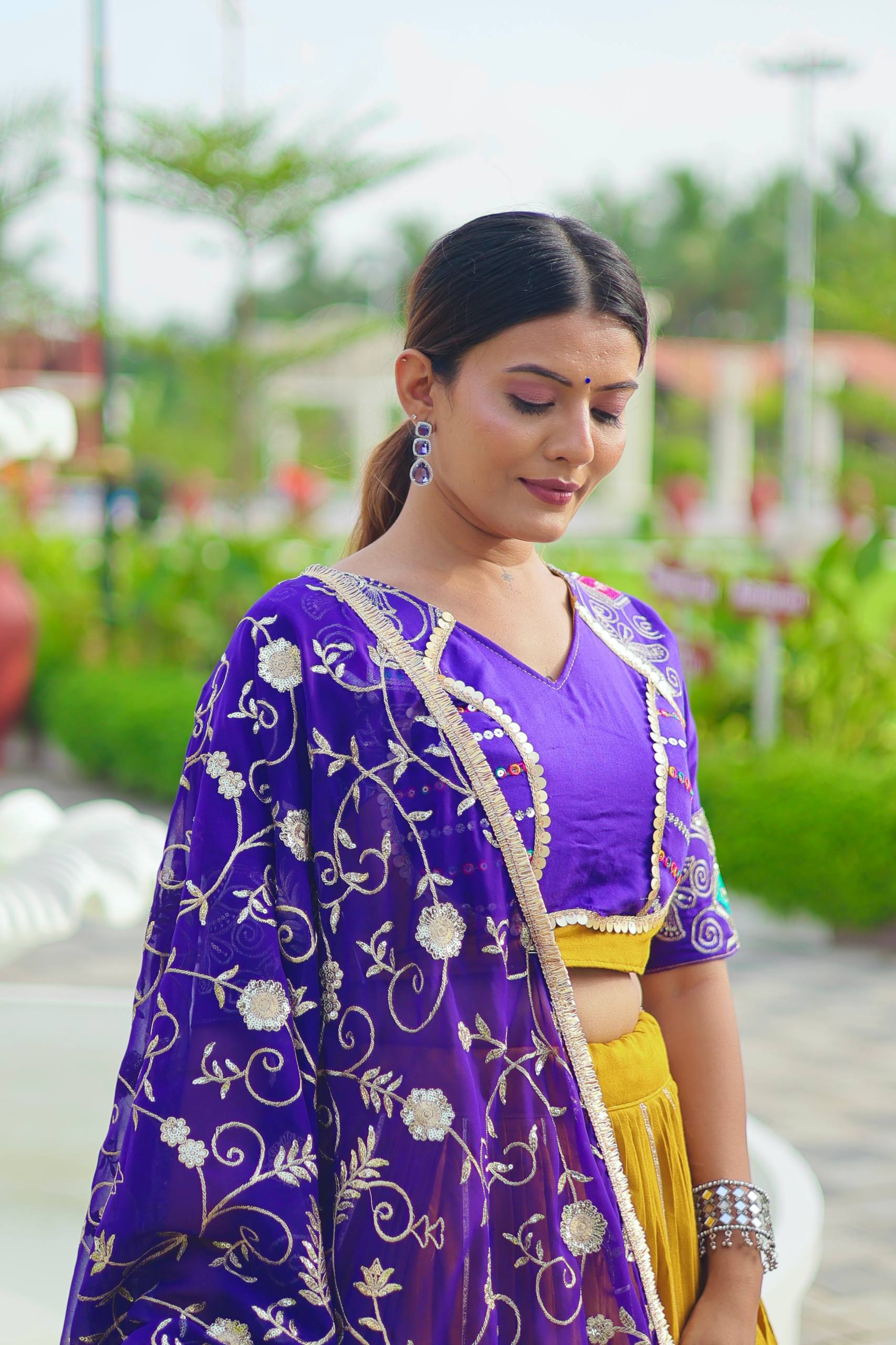 Navratri Special Embroidered Cotton Lehenga Choli with Fox Georgette Dupatta