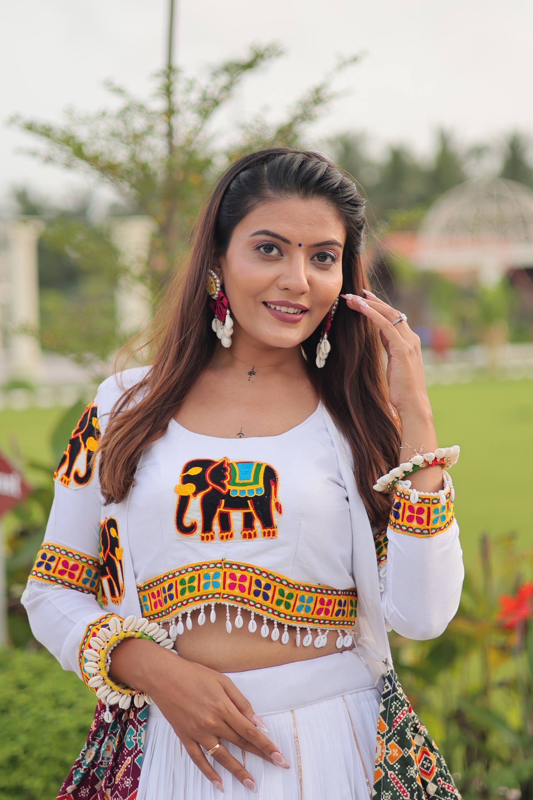 Navratri Special Gamathi Work Lehenga Choli with Koti