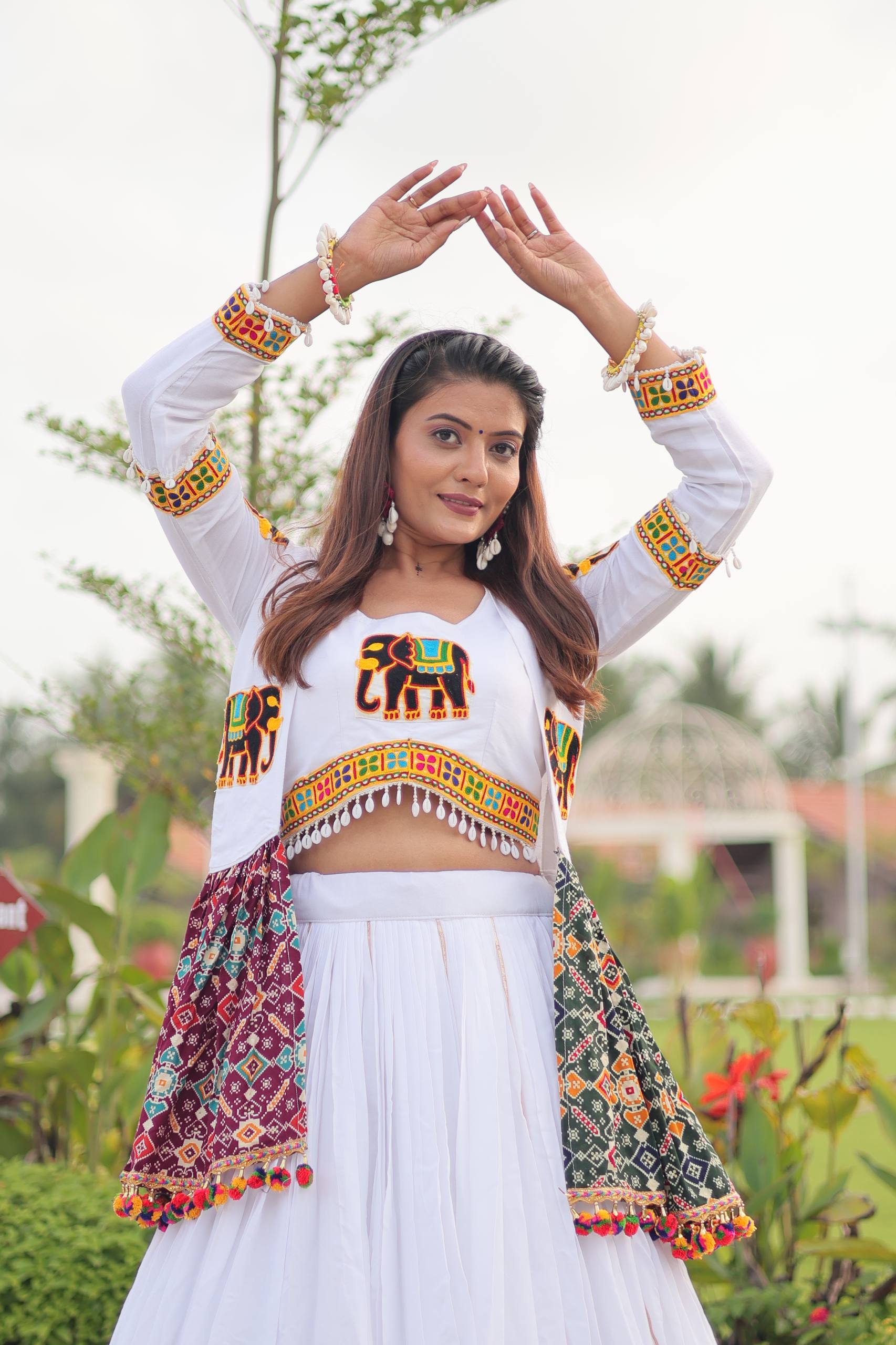 Navratri Special Gamathi Work Lehenga Choli with Koti