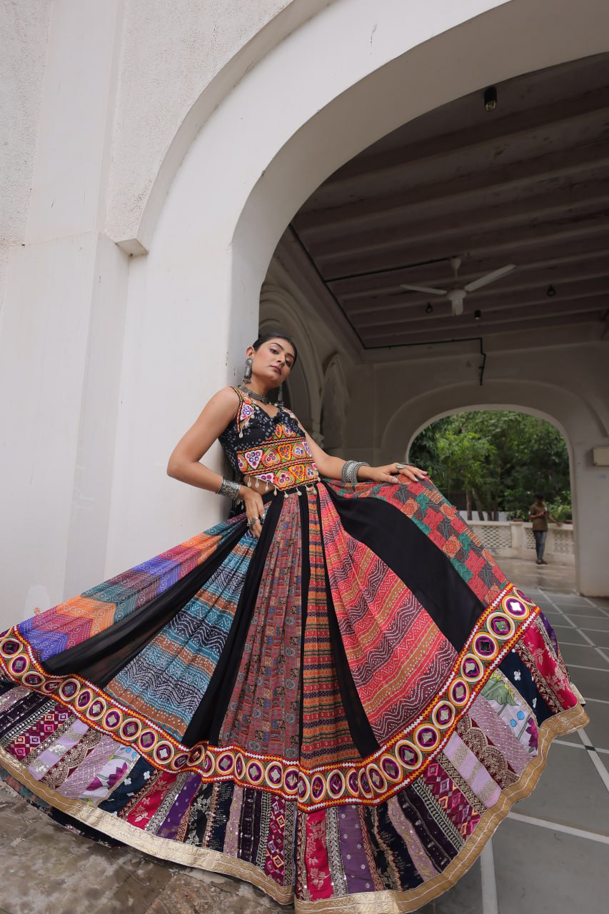 Navratri Special Georgette Gamthi Work Lehenga Choli