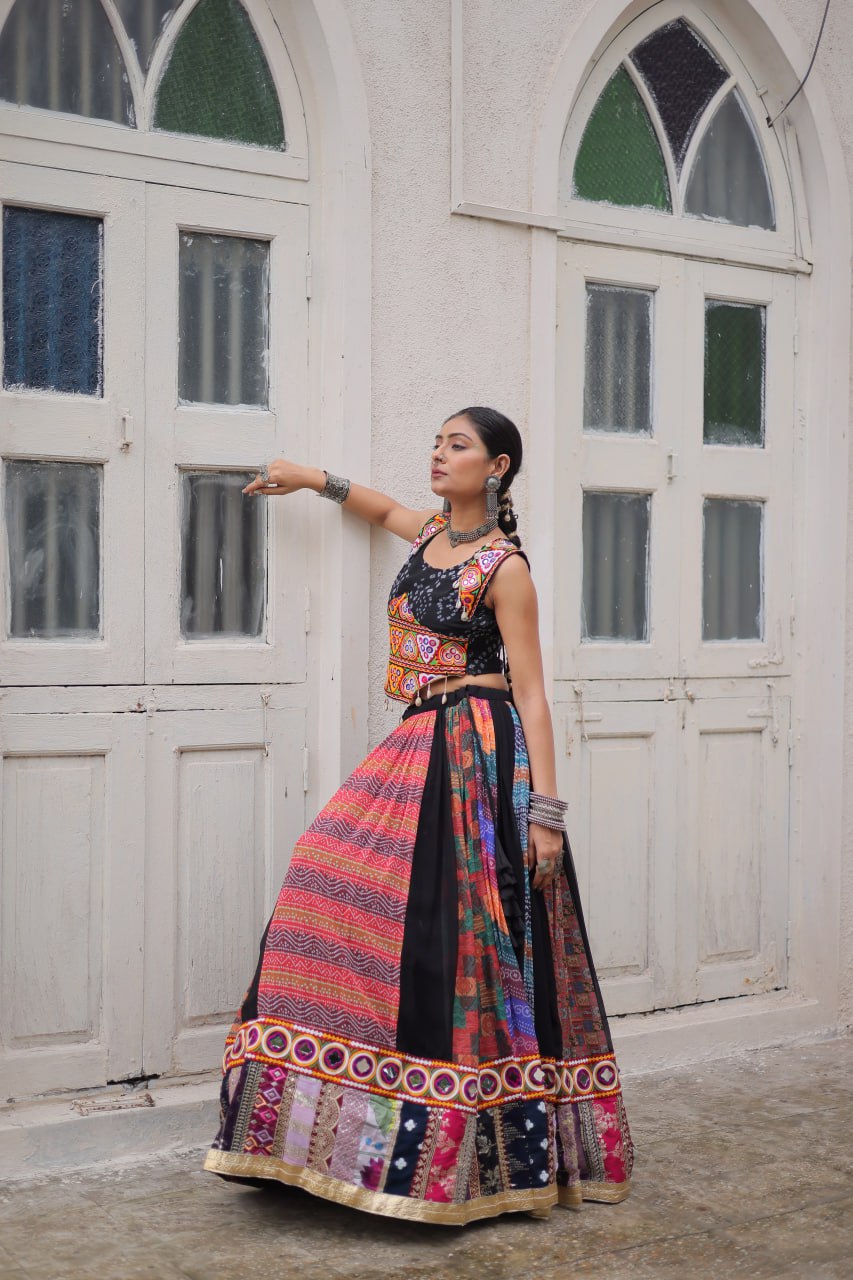 Navratri Special Georgette Gamthi Work Lehenga Choli