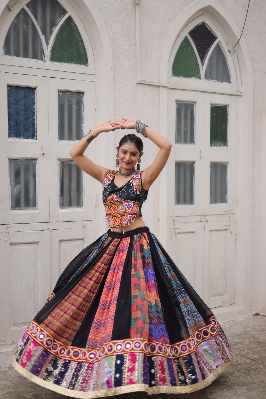 Navratri Special Georgette Gamthi Work Lehenga Choli