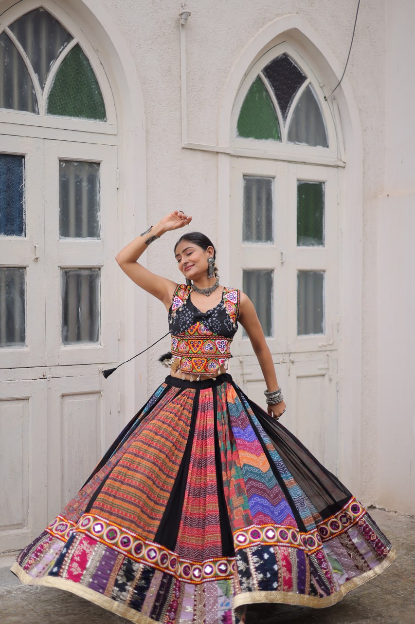 Navratri Special Georgette Gamthi Work Lehenga Choli