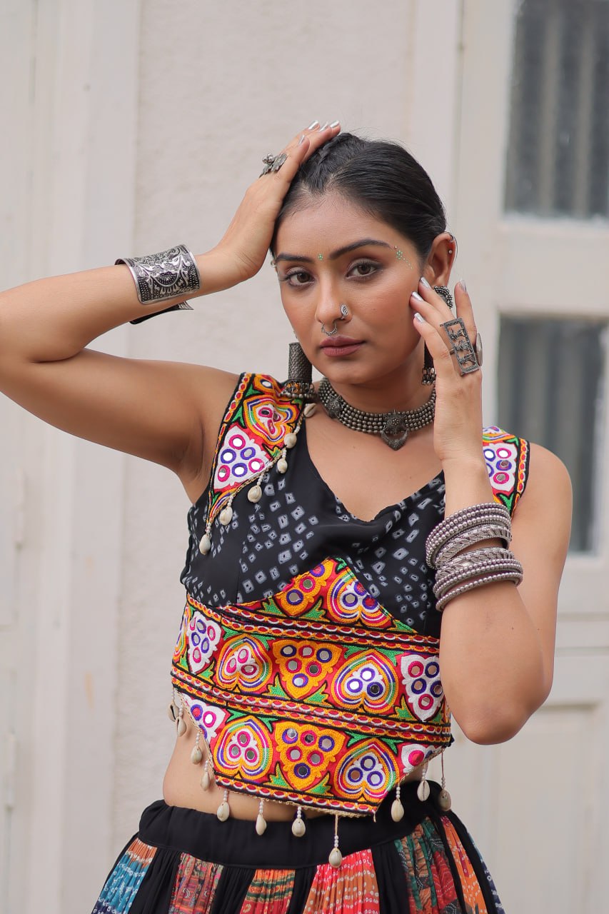 Navratri Special Georgette Gamthi Work Lehenga Choli