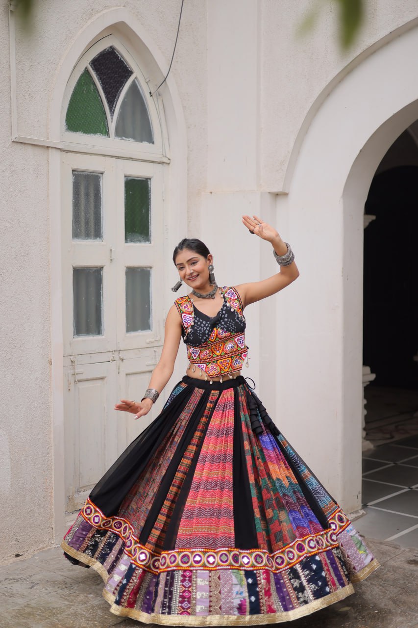 Navratri Special Georgette Gamthi Work Lehenga Choli