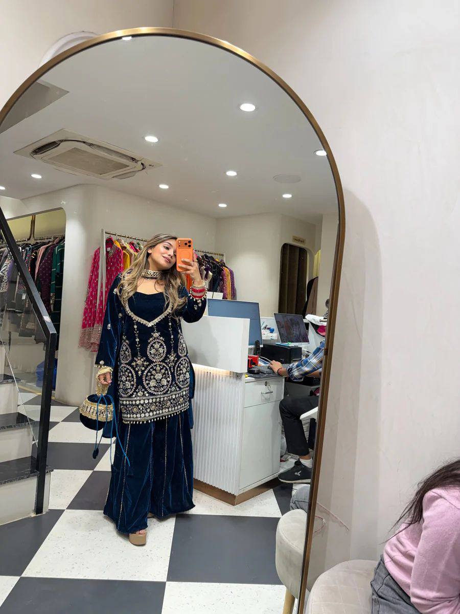 Premium Velvet Kurti–Plazzo–Dupatta Set | Winter Exclusive Collection