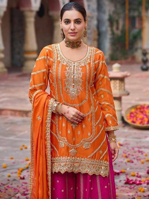 Kanupriya Kesari Rose Full work Suit Set
