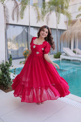 Fendi Silk Beads Embroidered Gown